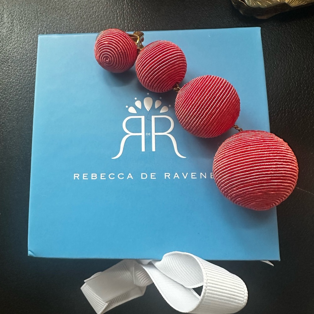 Rebecca de Ravenel Red Statement Earrings